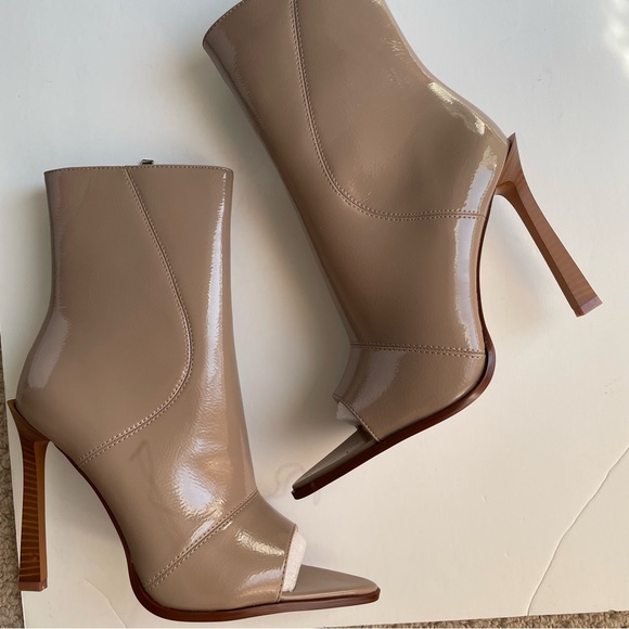 BNIB - AZALEA WANG Peep Toe Boots - Size US 8.5 - Picture 7 of 14